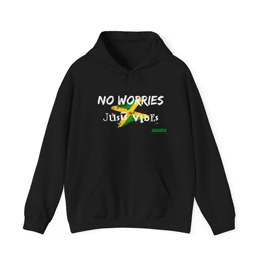 Jamaican No Worries Hoodie, Unisex Hooded Sweatshirt