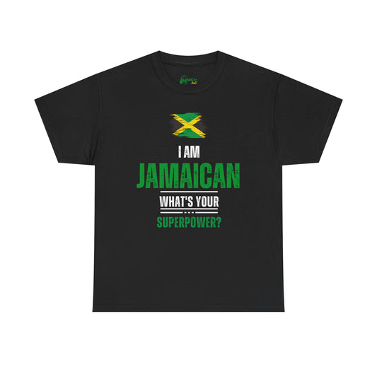 Jamaican Superpower Tee, Adult Unisex Cotton T-shirt