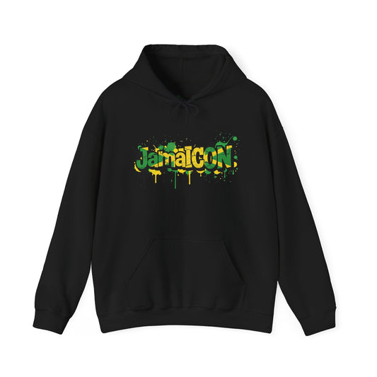 JamaICON Graffiti Drip Jamaican Hoodie, Unisex Heavy Blend Sweatshirt