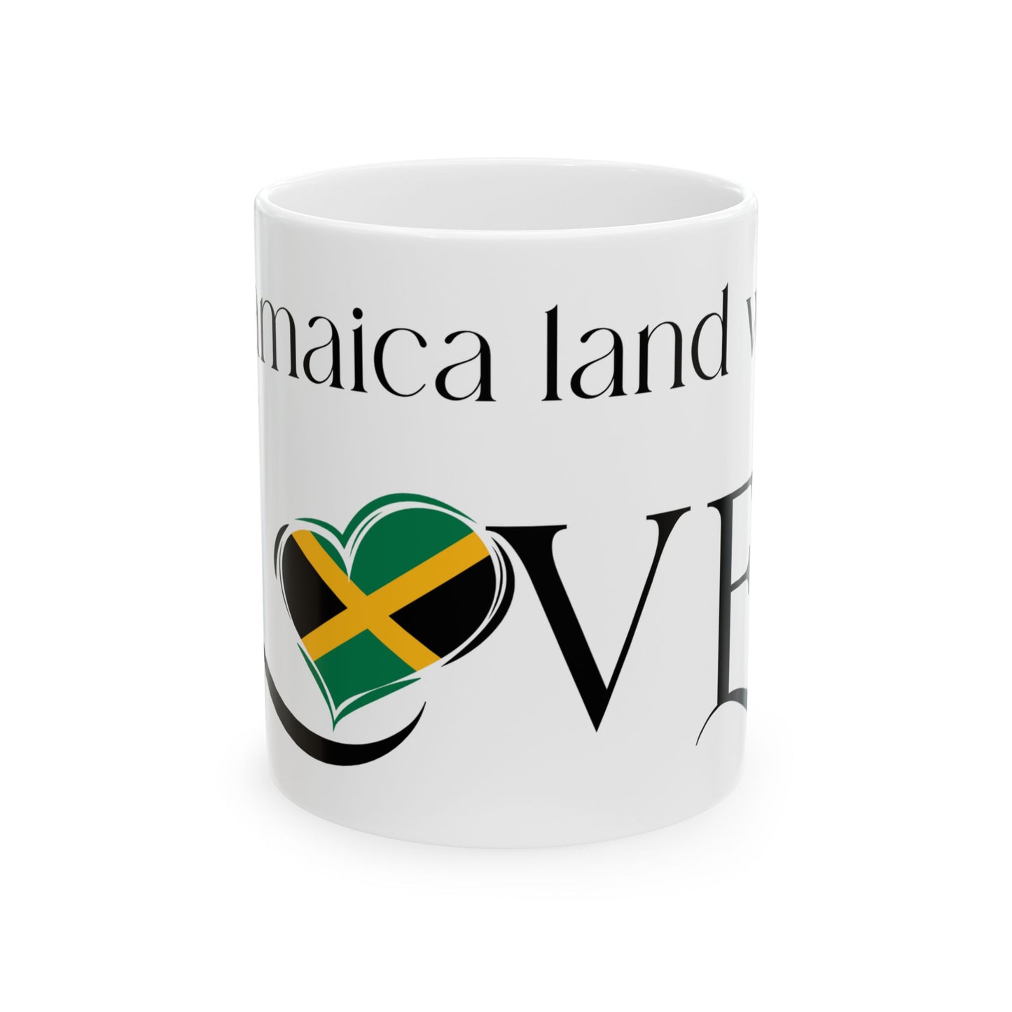Jamaica Land We Love Ceramic Mug, Jamaican coffee mug, Jamaican tea cup