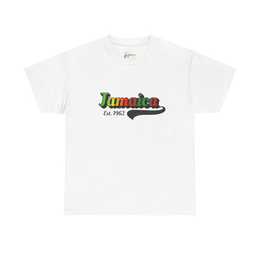 Ombre Red, Green and Gold Jamaica T-shirt, Unisex Cotton Tee, Casual Summer Shirt, Jamaican Apparel