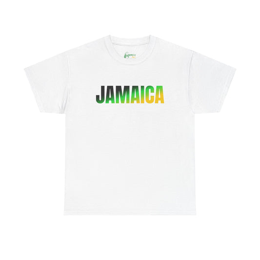 Ombre Black, Green and Gold Jamaica T-shirt, Unisex Cotton Tee, Casual Summer Shirt, Jamaican Apparel