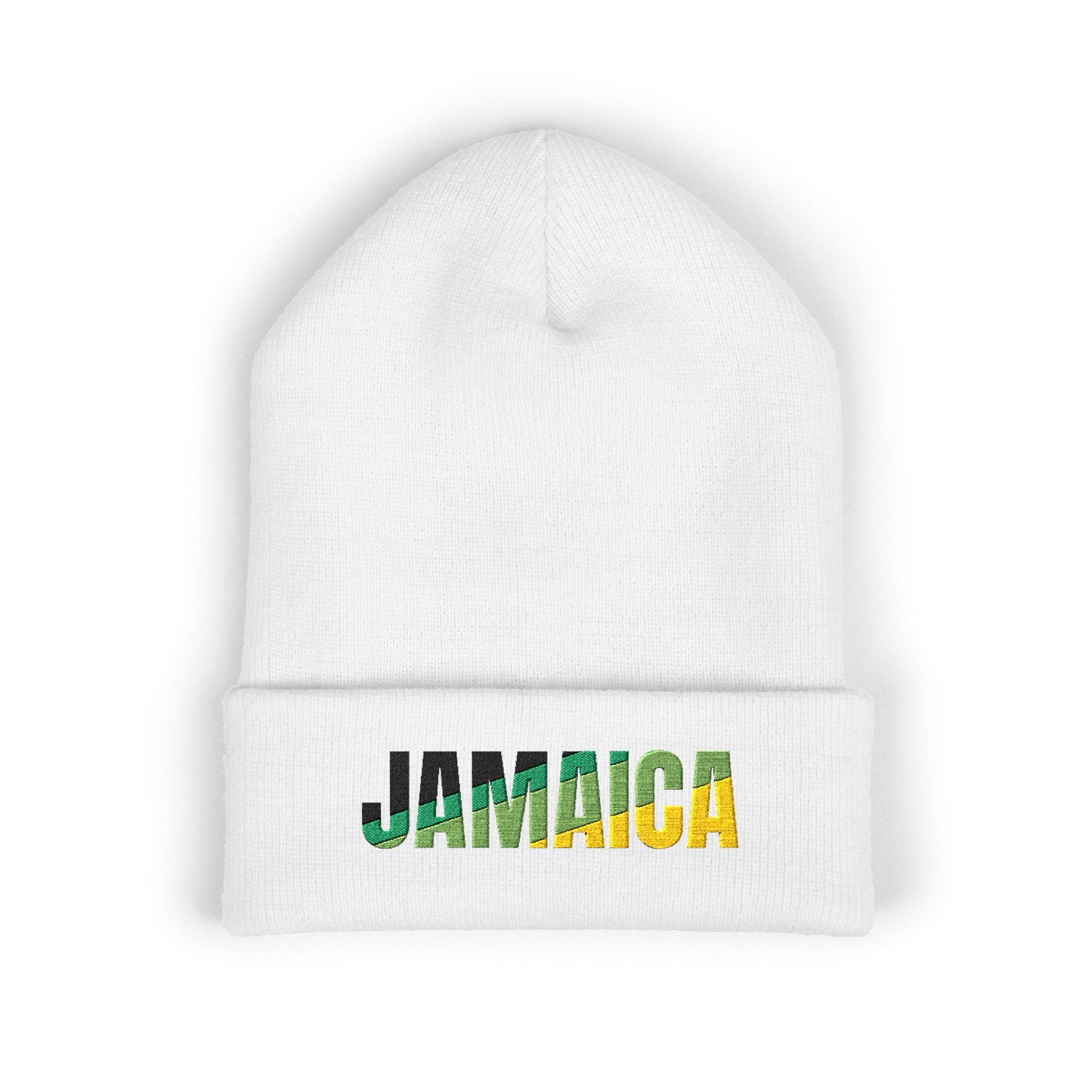 Jamaican Embroidered Beanie, Warm Knit Hat