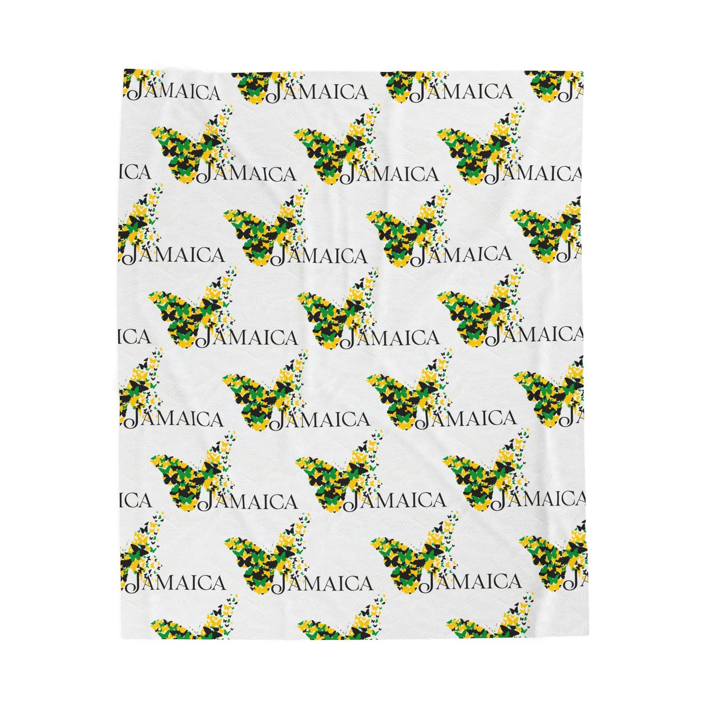 Jamaican Butterfly Cozy Plush Blanket, Ultra-Soft, Warm & Stylish Throw, Jamaican Home Décor