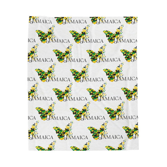 Jamaican Butterfly Cozy Plush Blanket, Ultra-Soft, Warm & Stylish Throw, Jamaican Home Décor