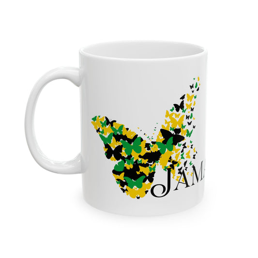 Jamaican Butterfly Coffee Mug, Jamaica Ceramic Mug, Coffee Cup
