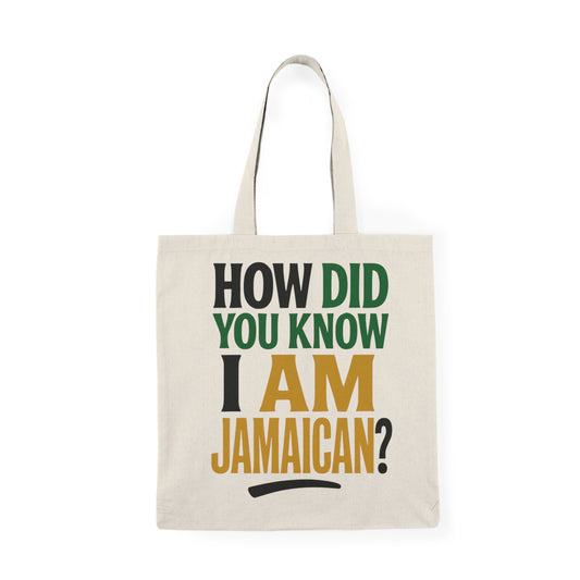 Jamaican Pride Natural Tote Bag, Jamaican Tote Bag, Reusable Bag, Grocery Tote, Shopping Bag, Beach Bag